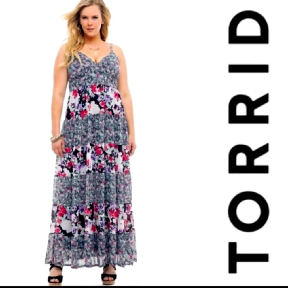 Torrid Floral Chiffon Tiered
Maxi Dress Sz 2X (18-20)
Cottagecore prairie - Picture 2 of 7